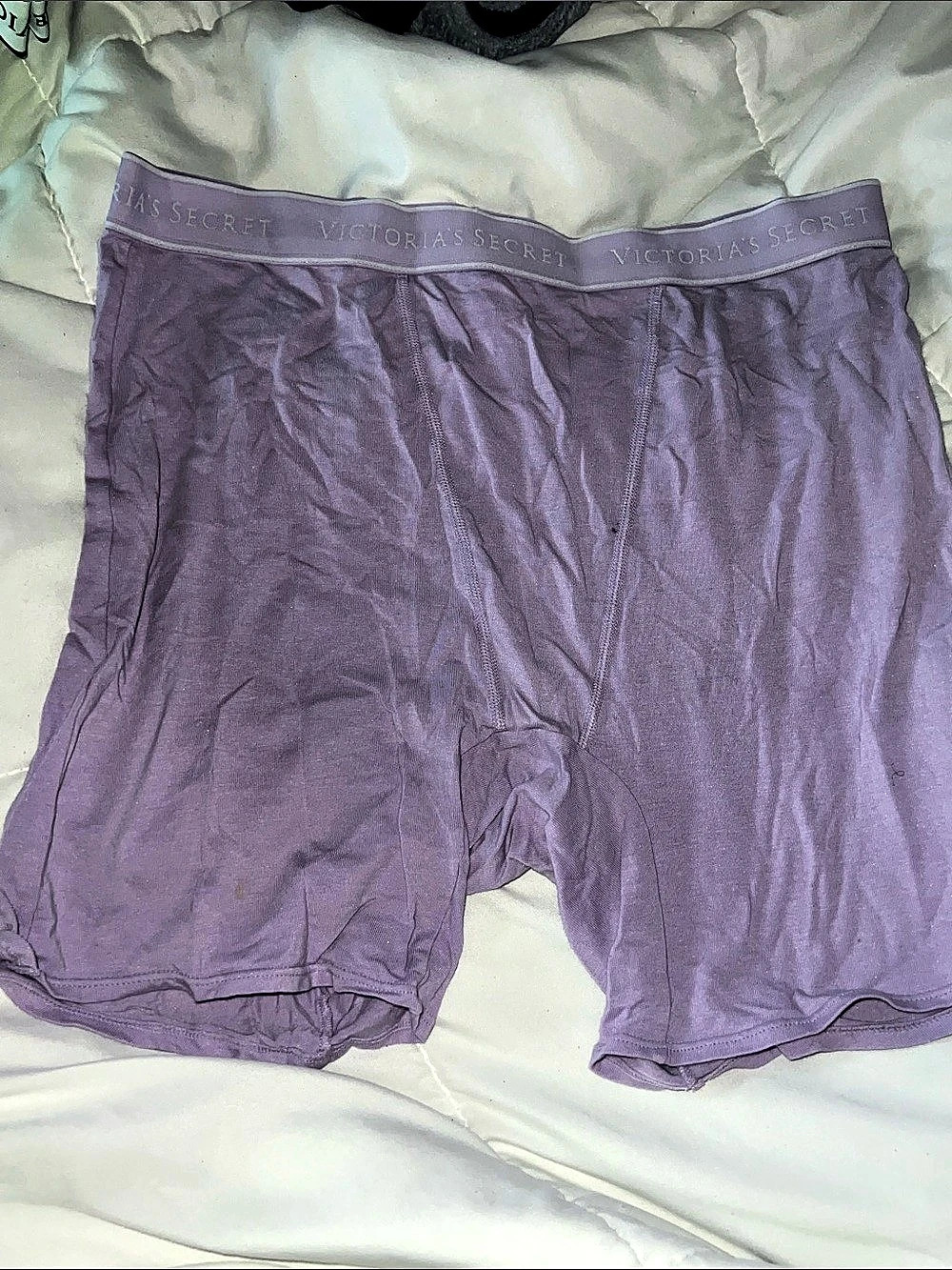 Victoria's Secret Logo Cotton High-Waist Boyshort Panty Purple Medium